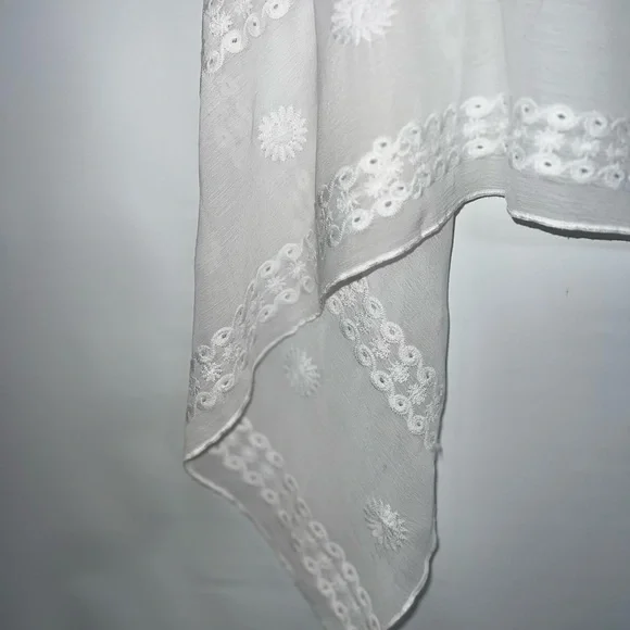 Indigo Soul Cardigan Women’s Large White Sleeveless 100% Polyester Open Front - Picture 11 of 13